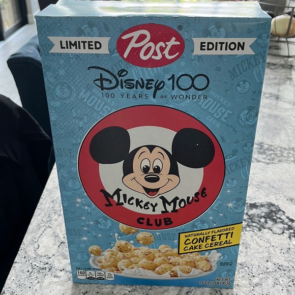 Limited Edition Post Disney 100 Years Of Wonder Mickey Mouse Club Cake Cereal - Picture 1 of 5